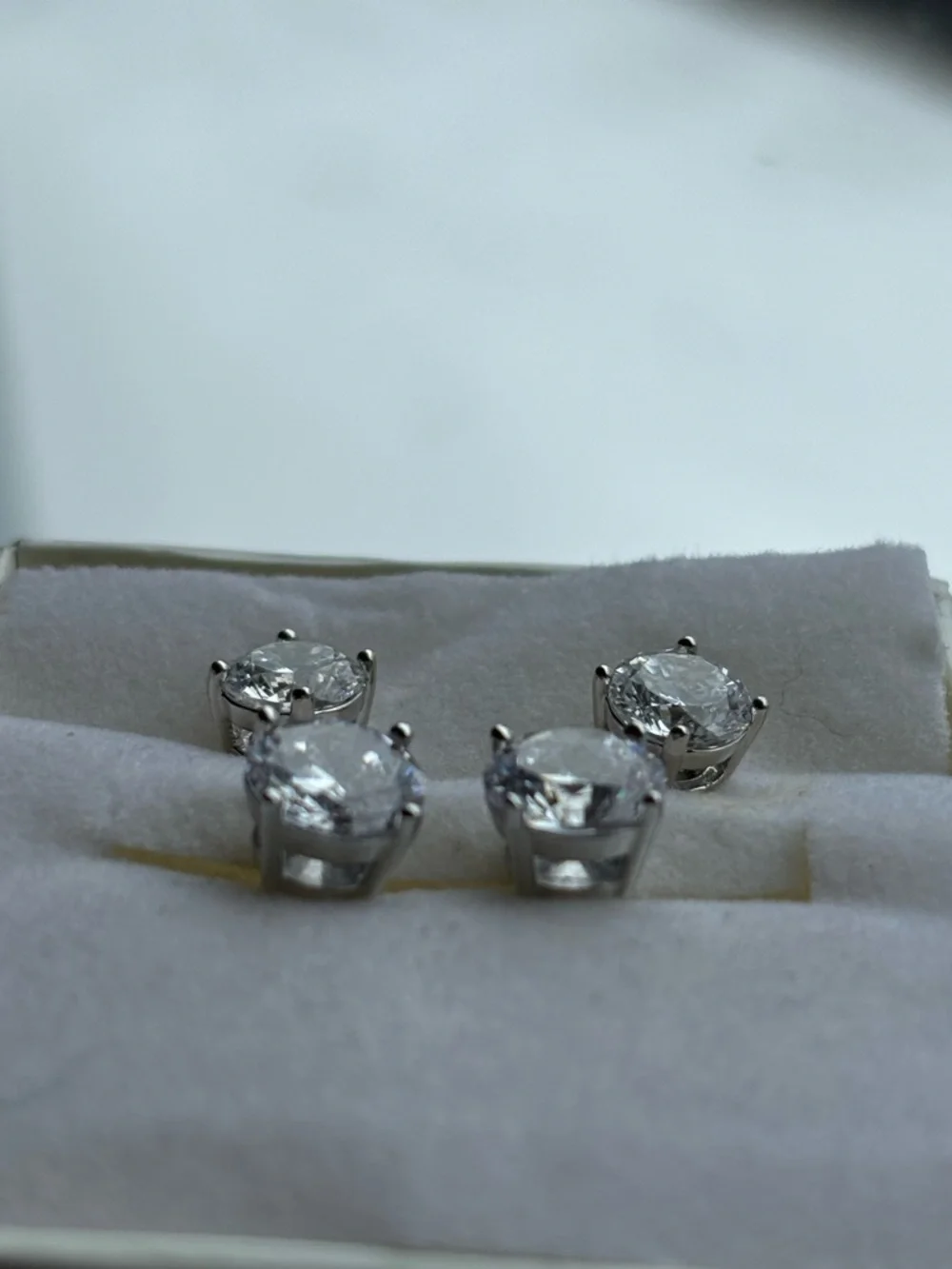 Classic Surgical Steal CZ Stud Earrings - Clear (Set of 2 Pairs) - Picture 2 of 4